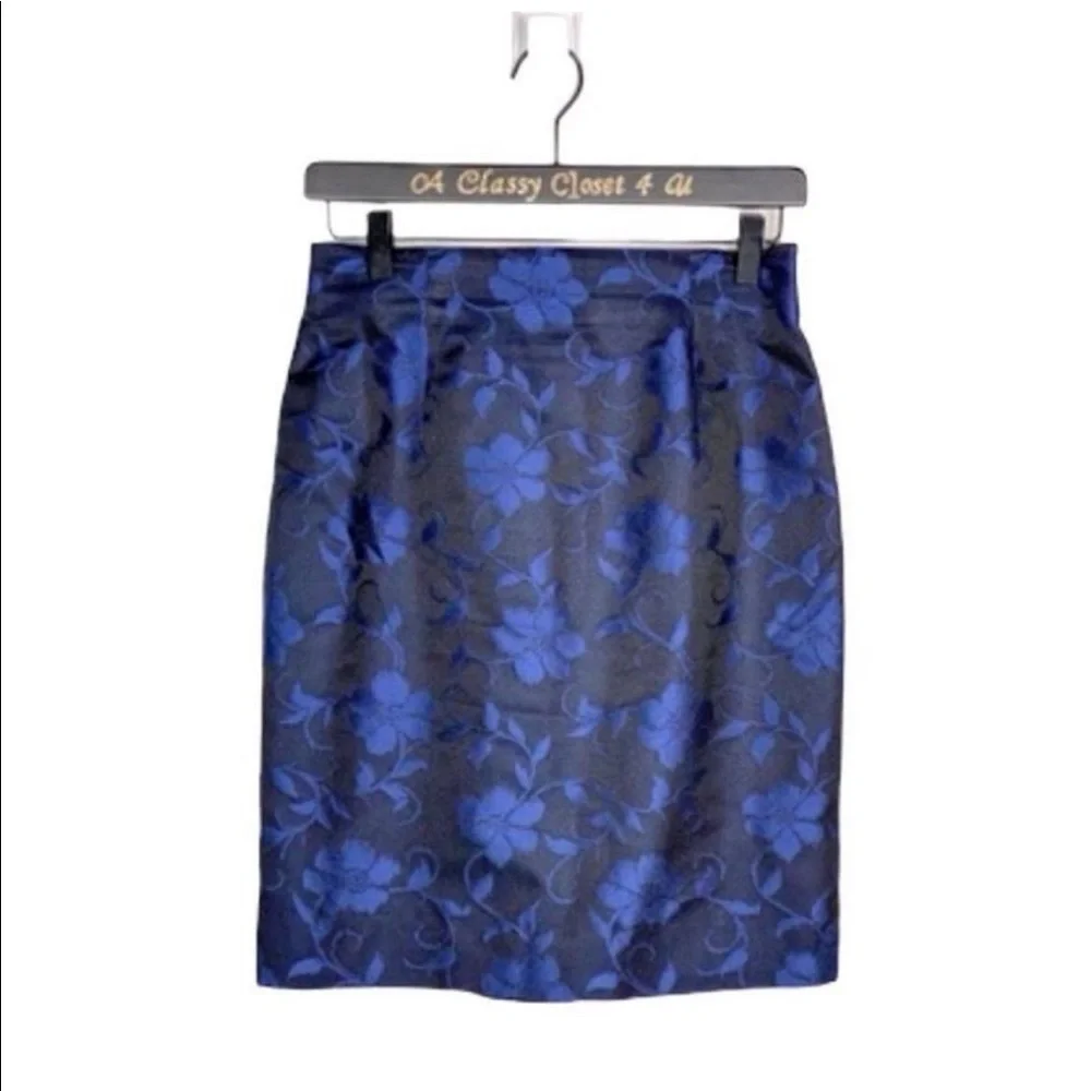 DANA BUCHMAN SILK BROCADE SKIRT - Picture 1 of 7